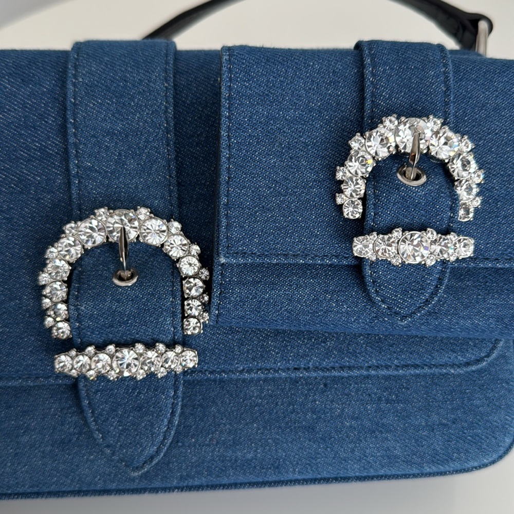 Jimmy Choo Denim Shoulder Bag with Adjustable Strap & Matching Compact Wallet - Picture 17 of 17